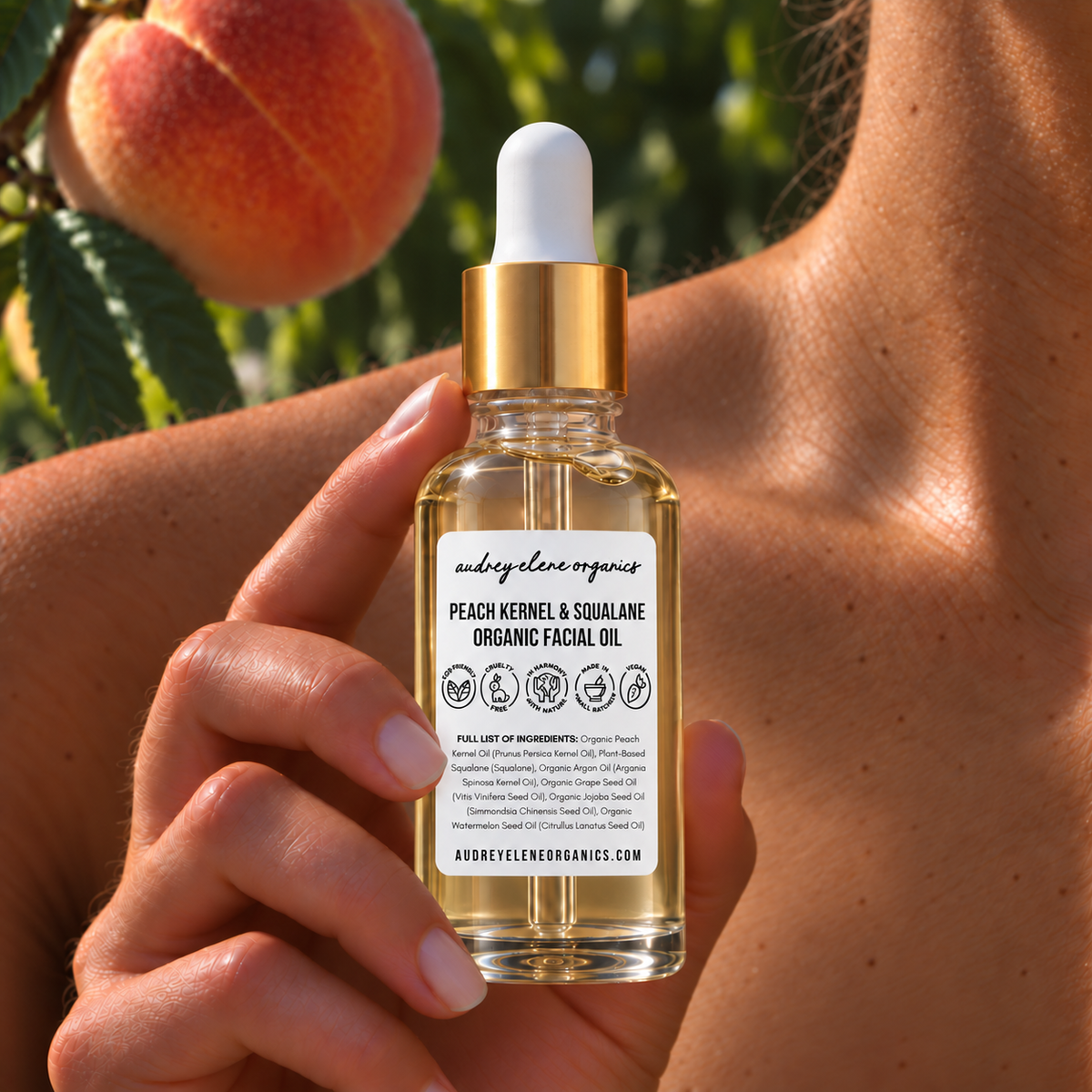 Organic Peach Kernel and Squalane Facial Oil